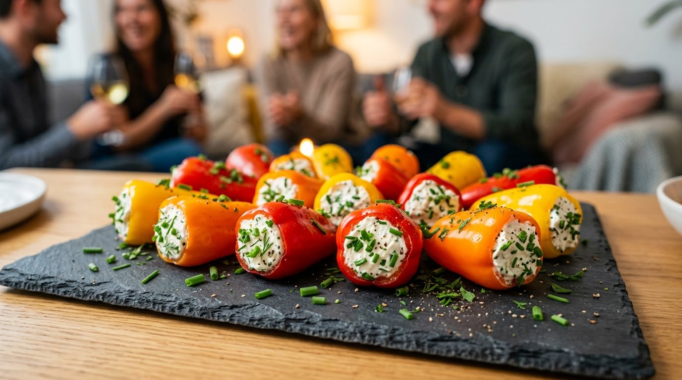 Diese Mini-Paprika kommen niemals in den Ofen und trotzdem verschwinden sie vom Tablett noch vor dem ersten Glas